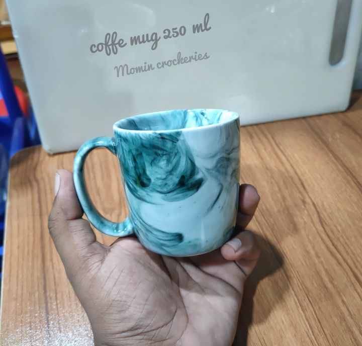 Exclusive mug collection Drinking water coffee tea ceramic mug marbel color (1pcs)