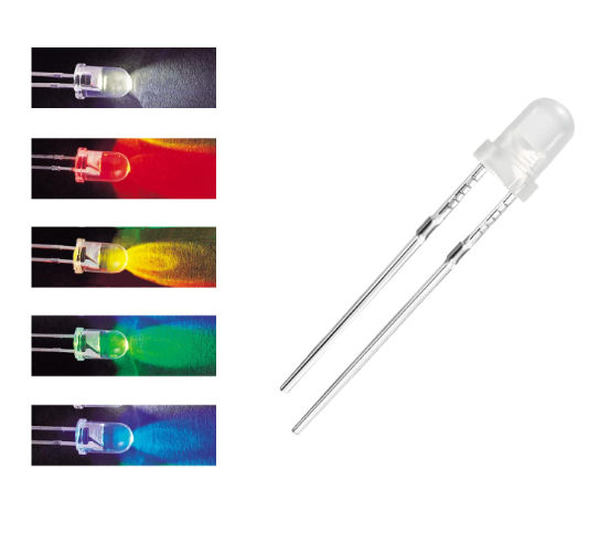 HUAREW 10 Colors 500 Pcs LED light Emitting Diode 3mm 5mm with White, Red, Yellow, Green, Blue 5 Color Classification Kit, Round Clear LED Lighting