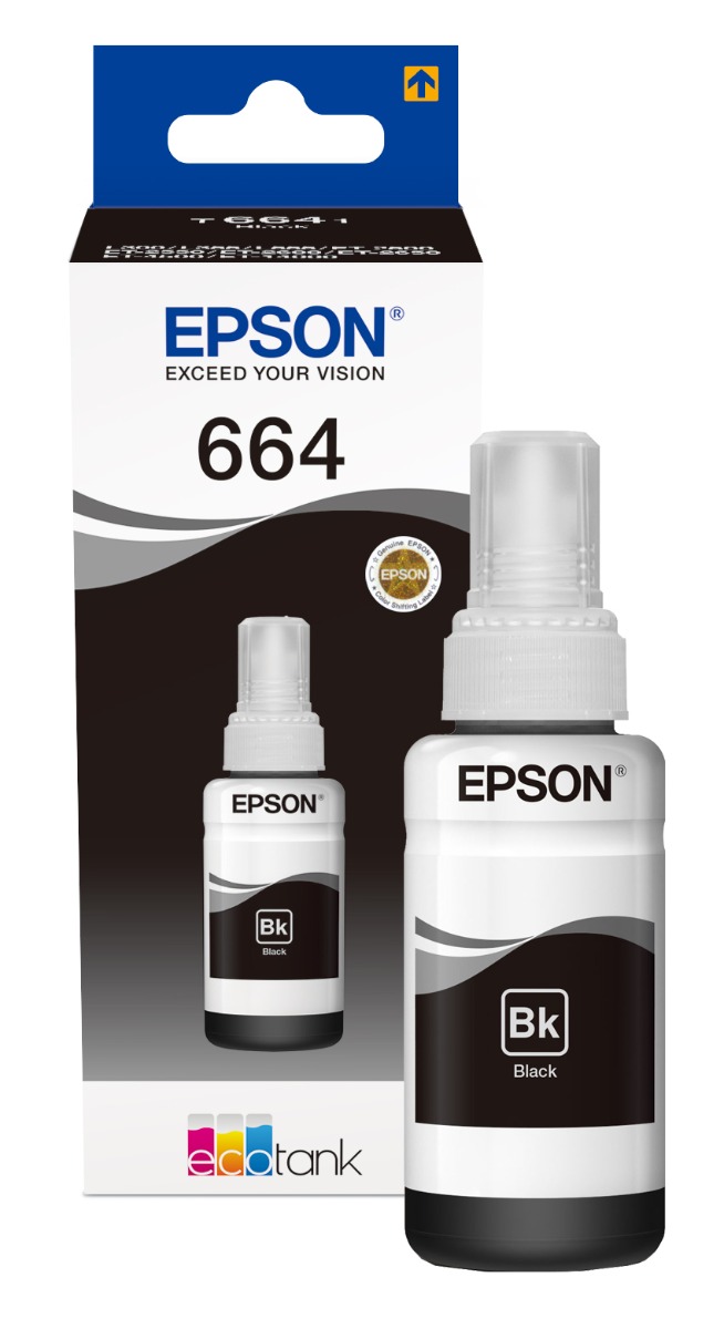 Epson 664 Black Ink Bottle - (T6641 Ecotank Printer Cartridge) zonex.com.bd