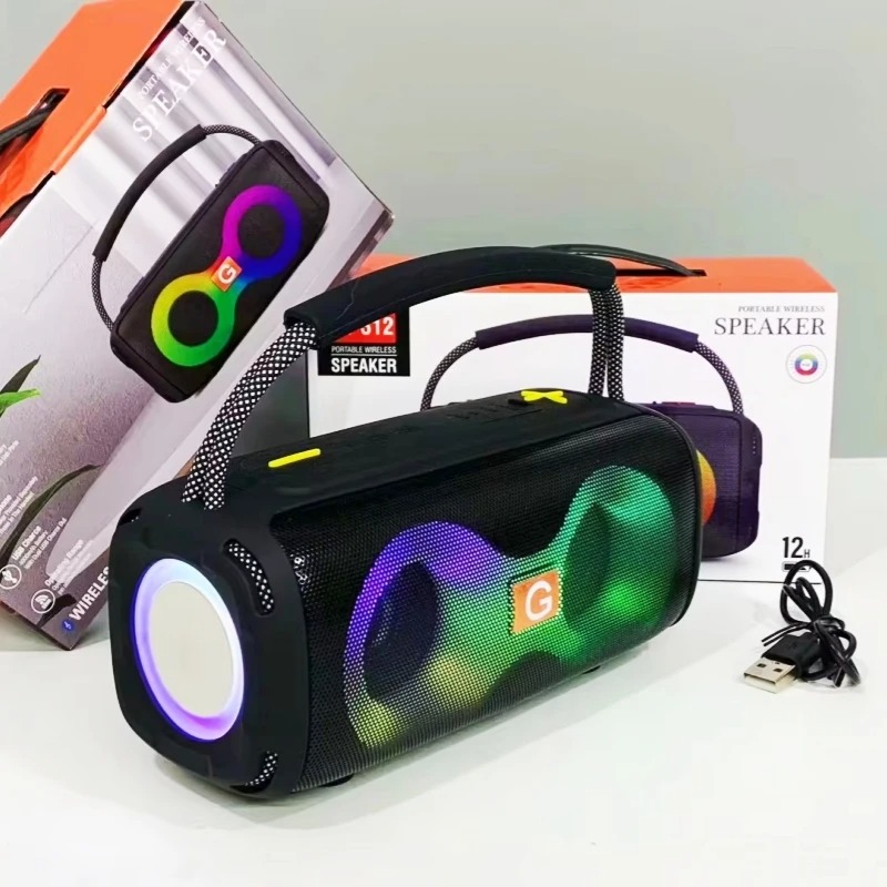 ET 312 Wireless DJ Party Speaker Heavy Deep Bass Bluetooth Connectivity FM Radio LED Disco Lights Portable Sound Box