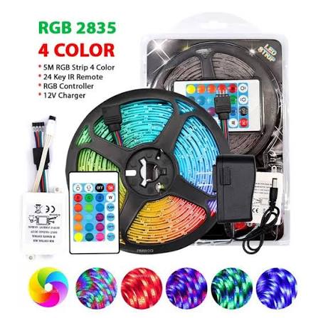Rgb Led Strip 4 Color Dc12V (16 Feet) Strip Lights For Ceiling Decoration Decoration Lamp Tv/Pc Back Light - Rgb Led Strip Ligh