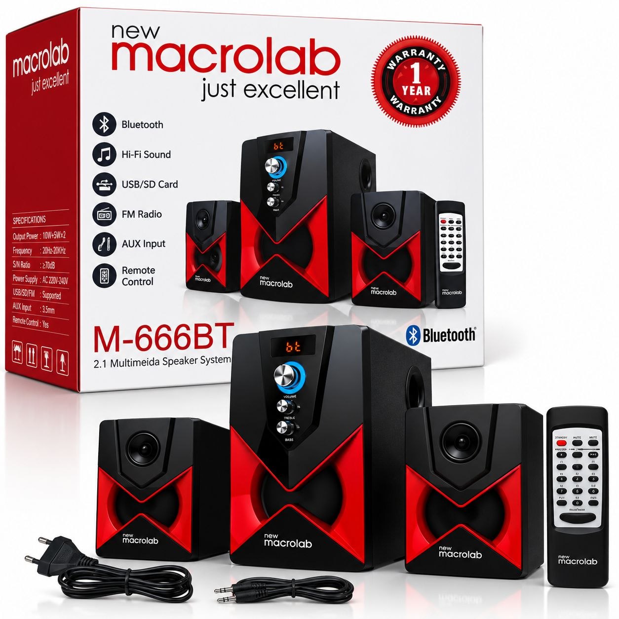 Macrolab M-666BT 3D Sound Speaker Zonex.com.bd